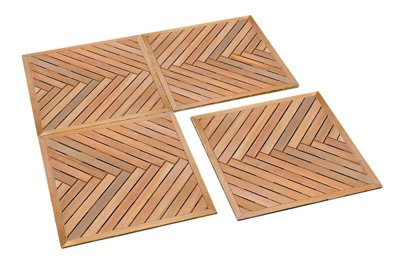 Træfliser Hårdttræ sildeben 100 x 100 cm Bangkirai PETER-HOLMBERG 