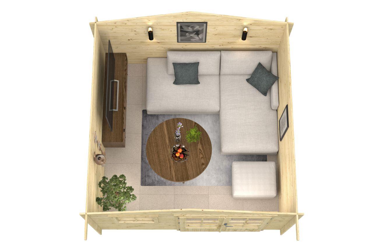 Bjælkehytte Otterup 28 mm 11,4 m2 PETER-HOLMBERG 