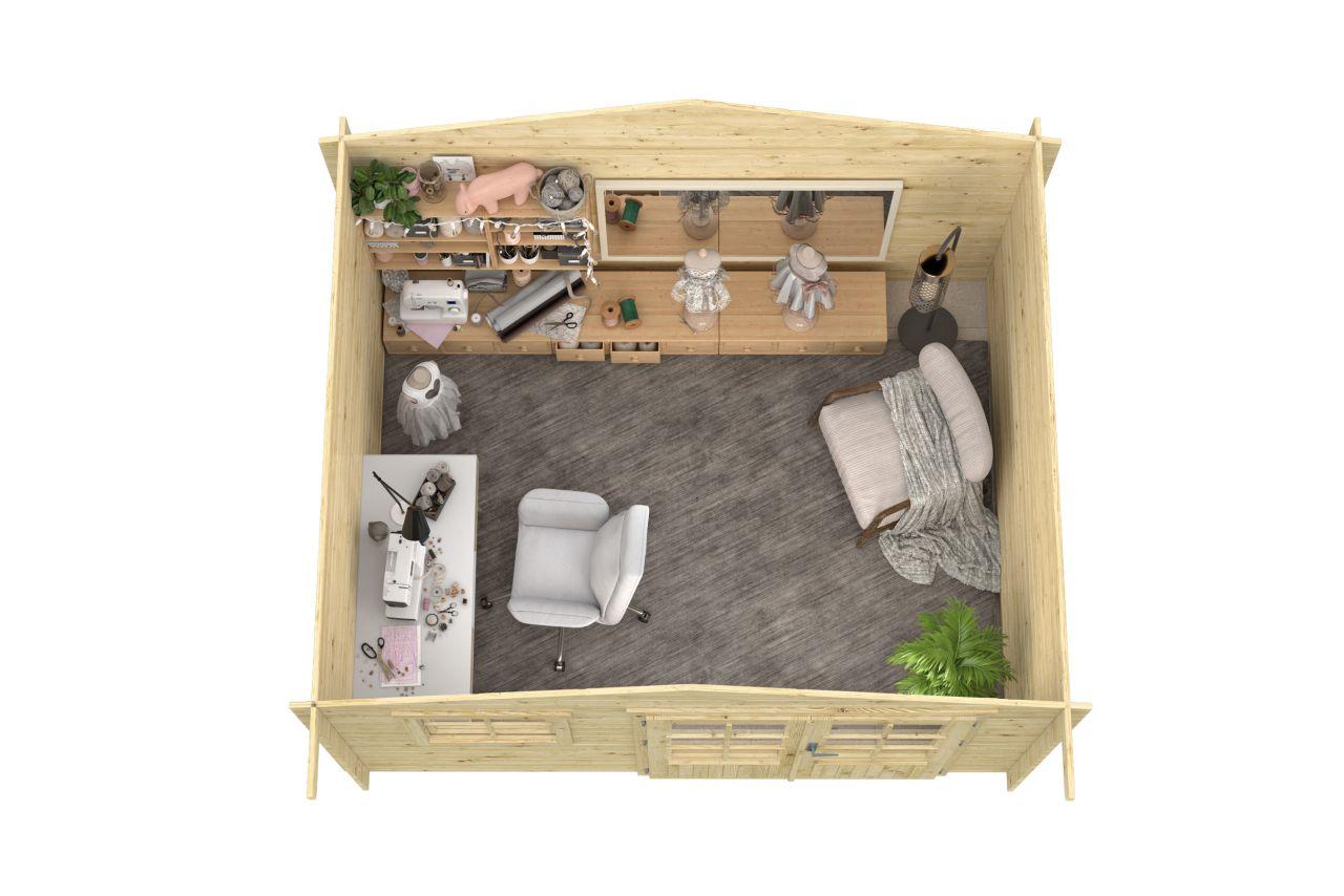 Bjælkehytte Funder 28 mm – 9,52 m² PETER-HOLMBERG 