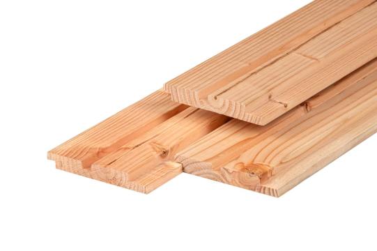 19 x 130 mm Douglas profilbræt M / 1 spor Træbeklædning PEFC Varianter 