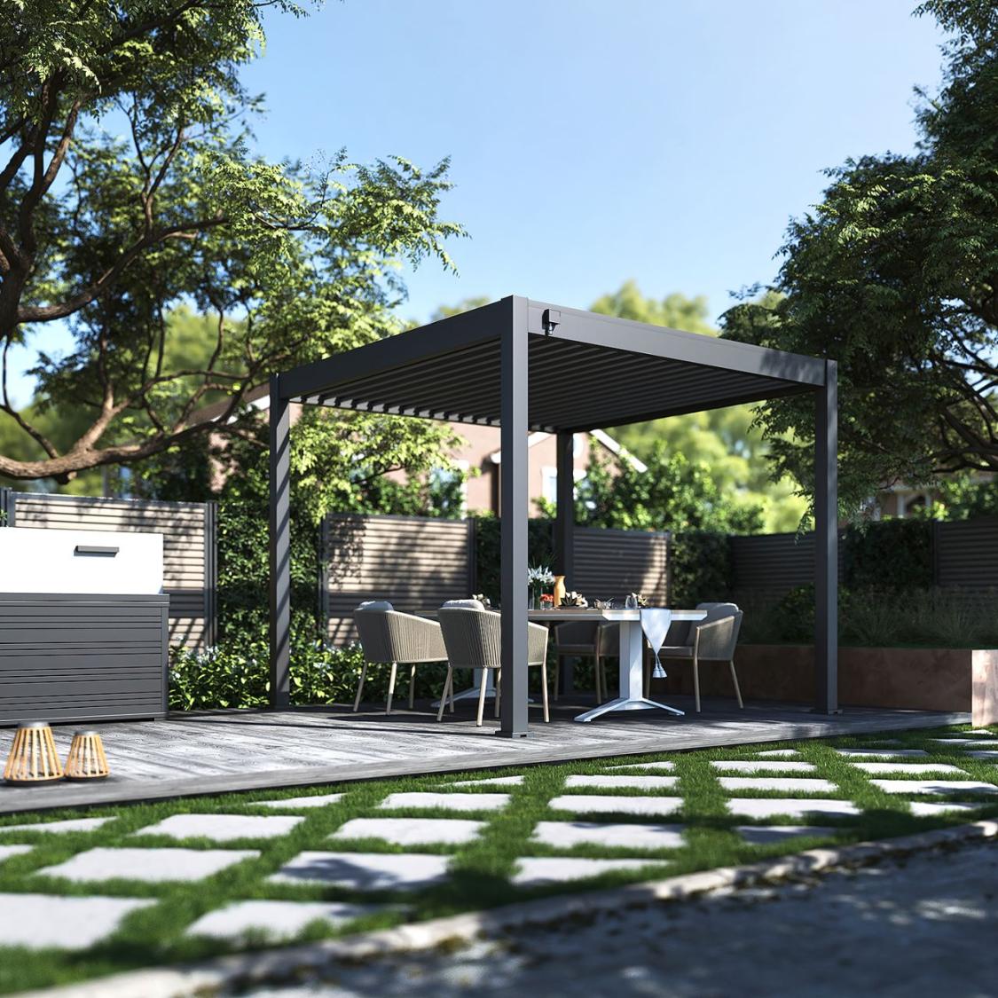 Pergola aluminium bredde 300 cm længde Varianter PETER-HOLMBERG 