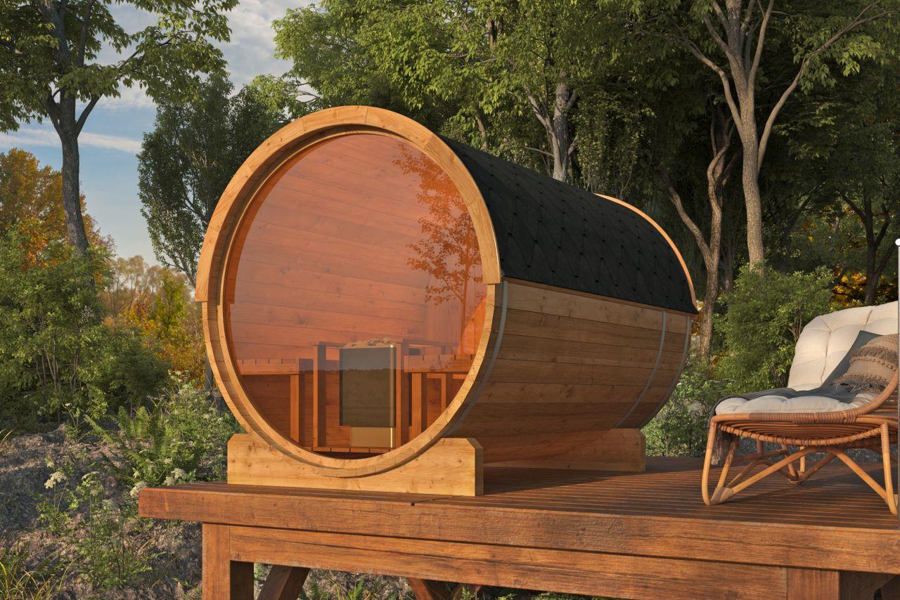 Saunatønde Panoramavindue Ø205 × 300 cm – Thermowood PETER-HOLMBERG