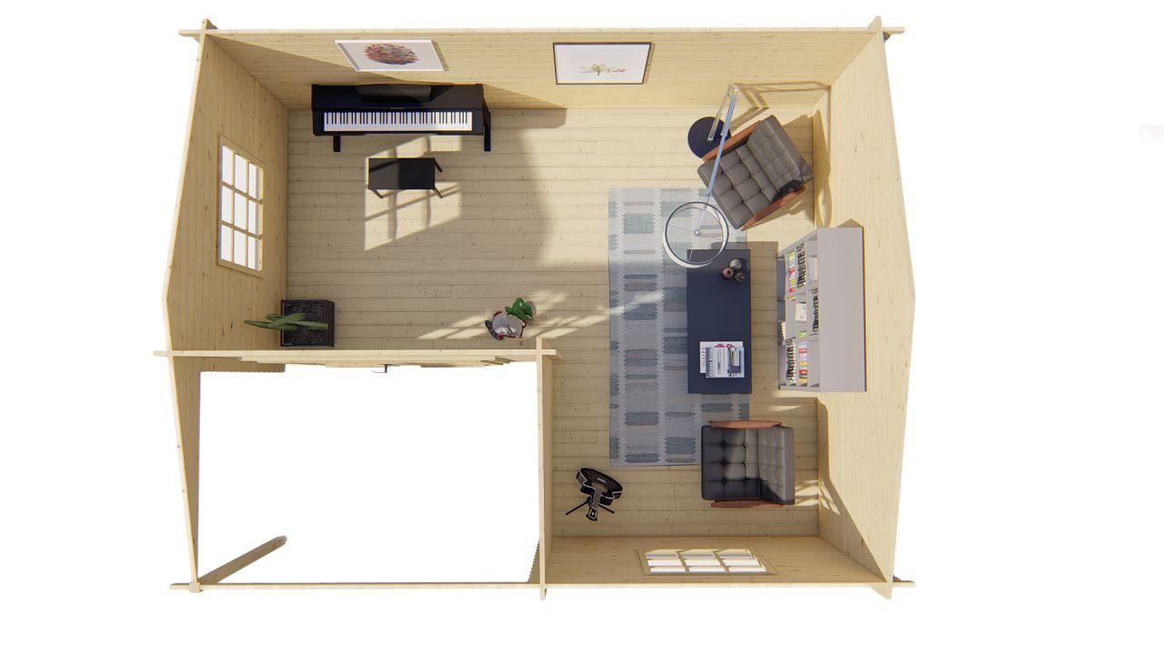 Hytte / Gæstehus 20,5 m2 Johan 500x410x264cm PETER-HOLMBERG