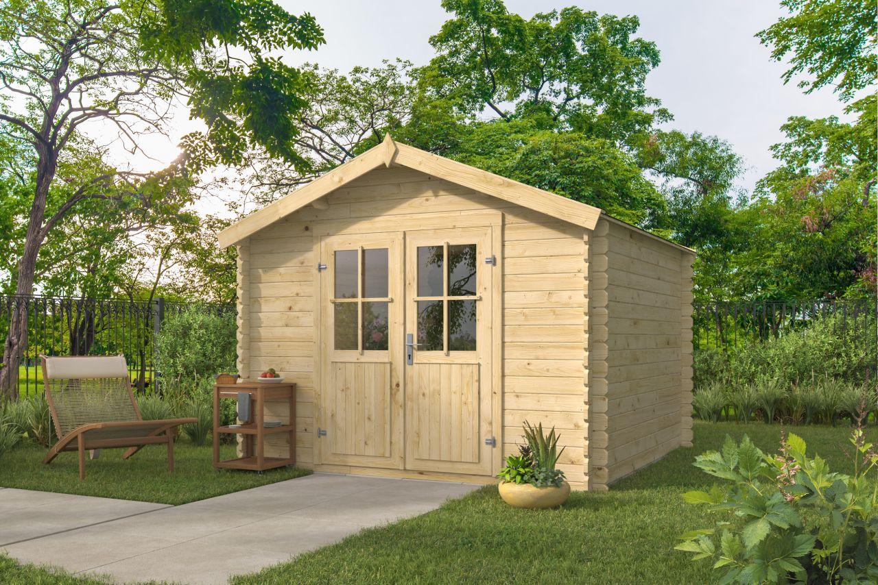 Bjælkehytte 28 mm 278 x 278 cm 7,2 m2 Nibe  PETER-HOLMBERG