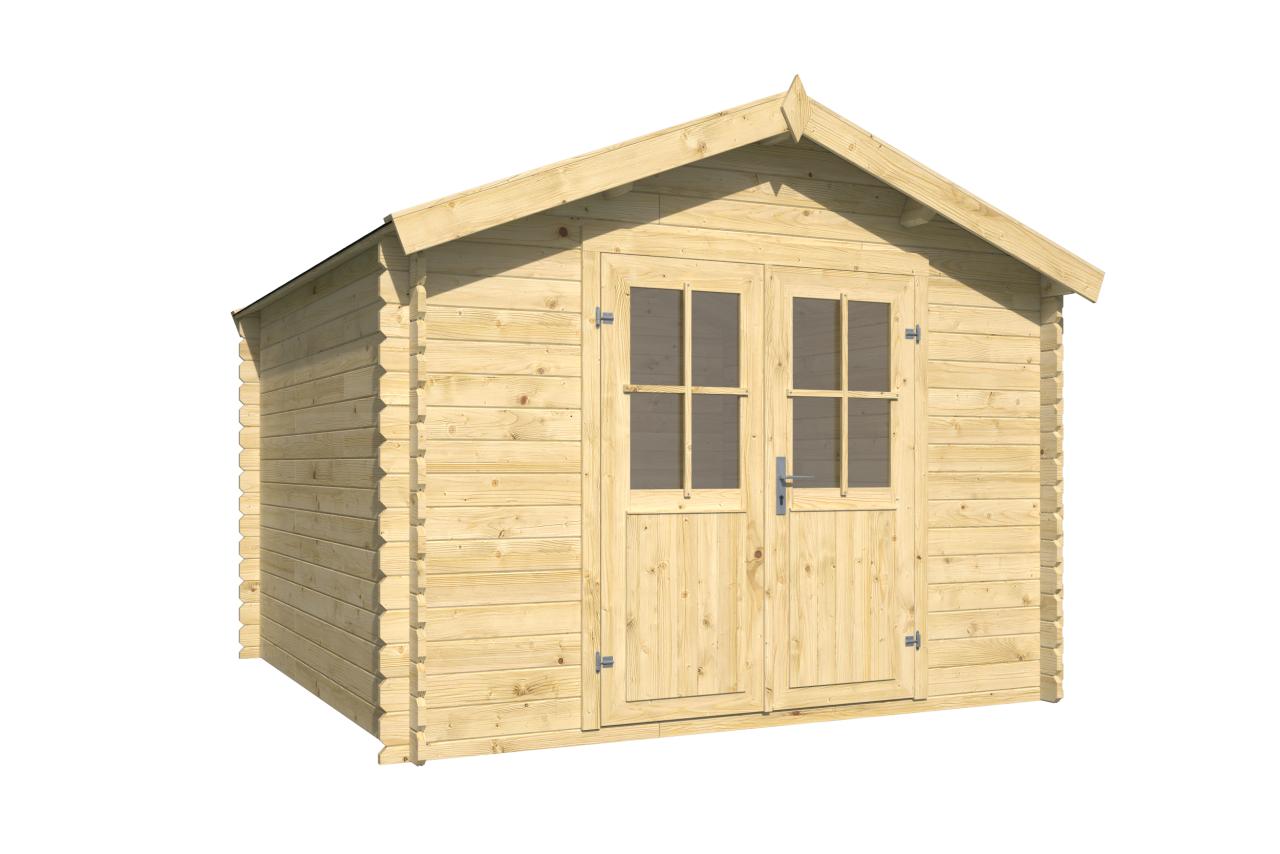 Bjælkehytte 28 mm 278 x 278 cm 7,2 m2 Nibe  PETER-HOLMBERG