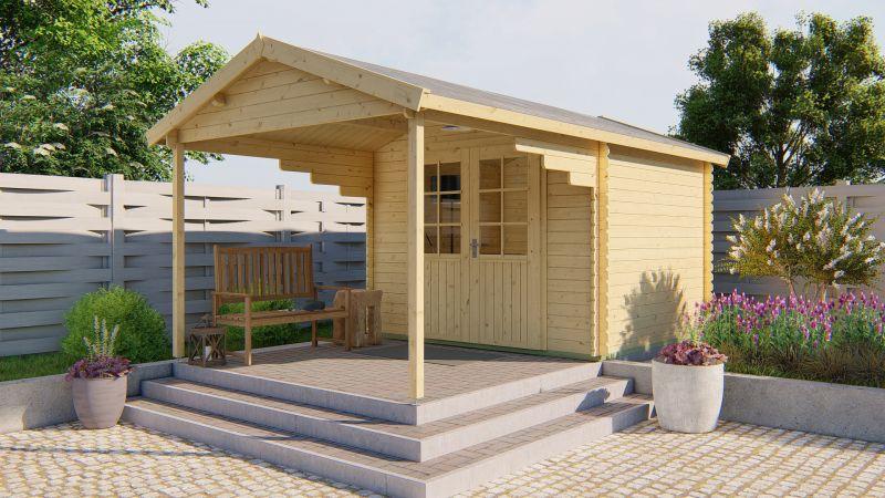 Bjælkehytte Model Grenå 6,8 + 7,2 m²  PETER-HOLMBERG 