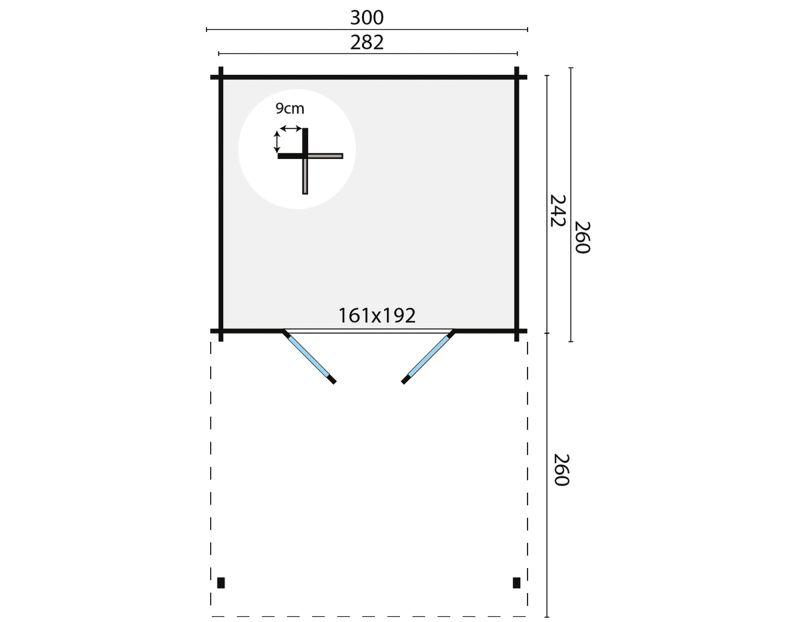 Bjælkehytte Model Grenå 6,8 + 7,2 m²  PETER-HOLMBERG 