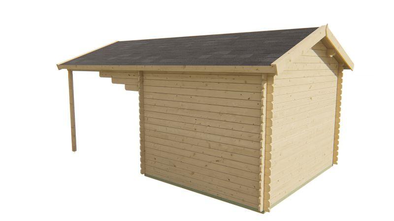 Bjælkehytte Model Grenå 6,8 + 7,2 m²  PETER-HOLMBERG 