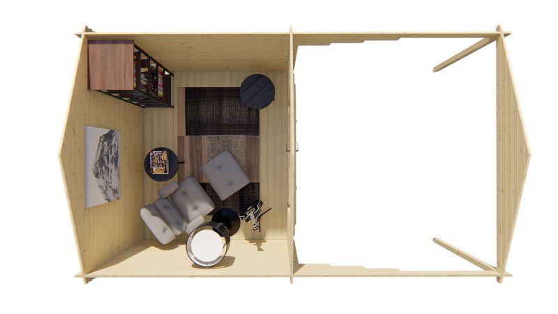 Bjælkehytte Model Grenå 6,8 + 7,2 m²  PETER-HOLMBERG 