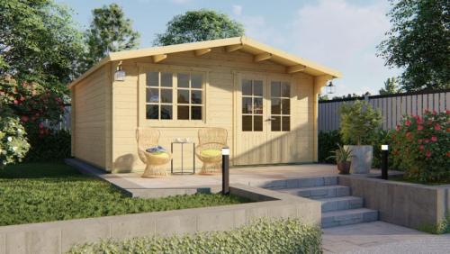 Bjælkehytte Samsø 482 x 482 cm 23,2 m2 I 34 mm  PETER-HOLMBERG 