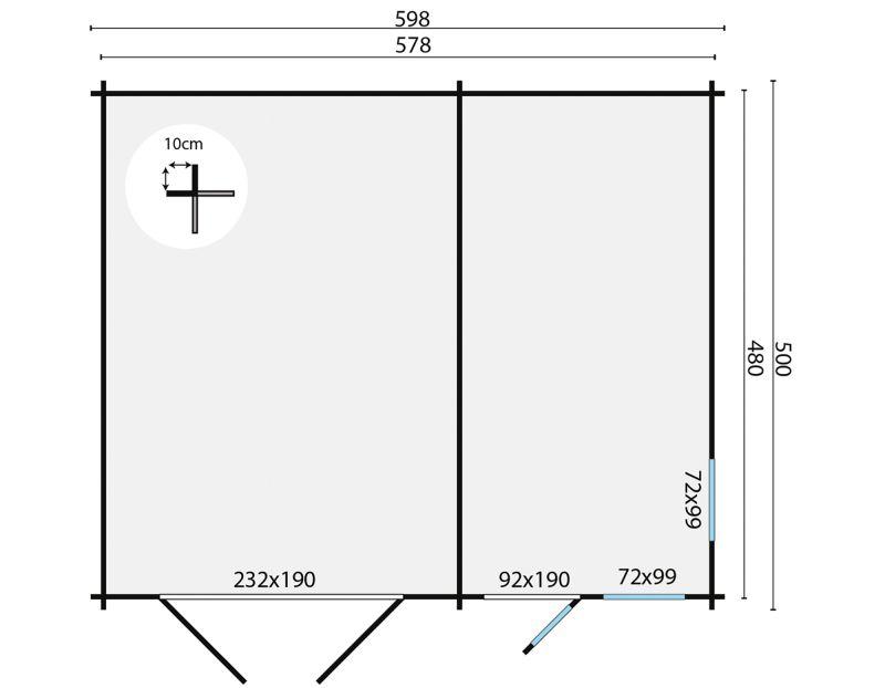 Træ Garage Melby 2 delt 578 x 480 x 297 cm 26,8 m2 PETER-HOLMBERG 