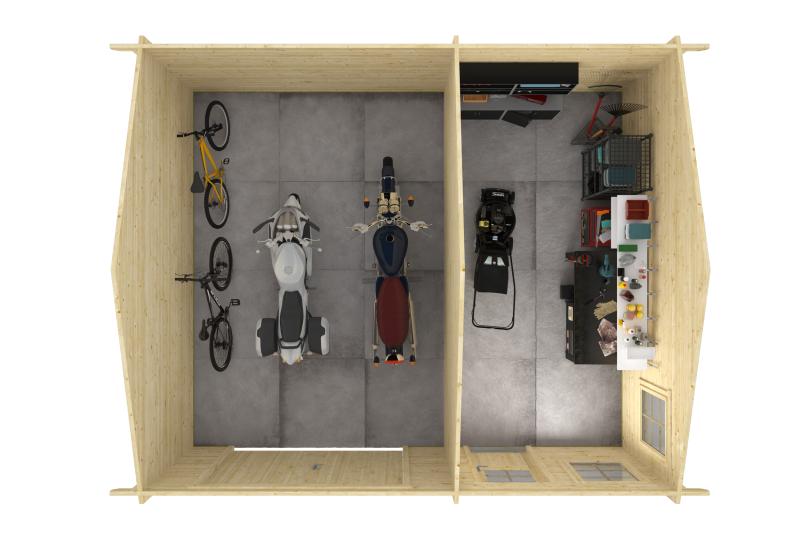 Træ Garage Melby 2 delt 578 x 480 x 297 cm 26,8 m2 PETER-HOLMBERG 