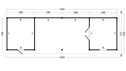 Multihus Douglas Gran 1265 x 376 cm – 47 m² Sortmalet PETER-HOLMBERG 