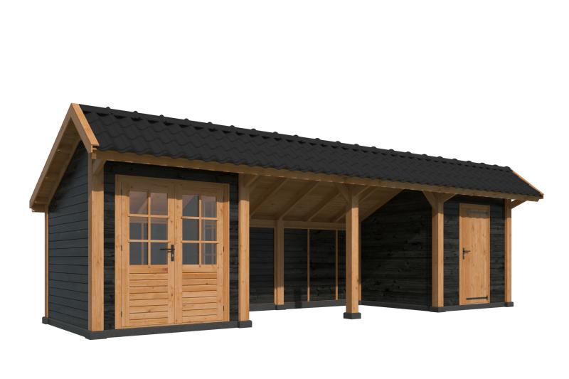 Multihus Type 12 – 880 × 318 cm – ca. 28 m² – Douglas med Sort Klinkbeklædning PETER-HOLMBERG