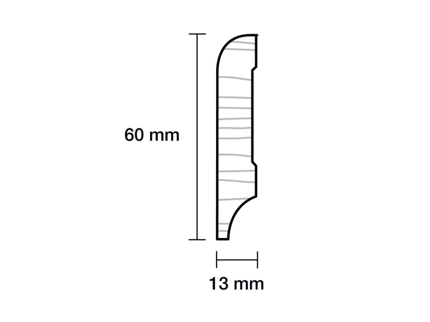 Fodliste Ahorn 13 × 60 × 2440 mm – Massiv, Mat Naturlakeret PETER-HOLMBERG